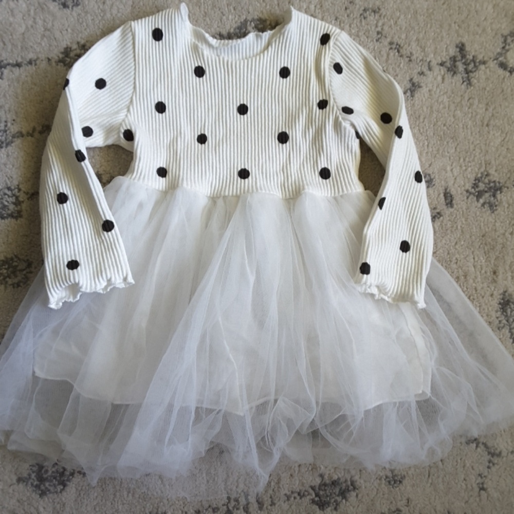 Cream and polka dot dress